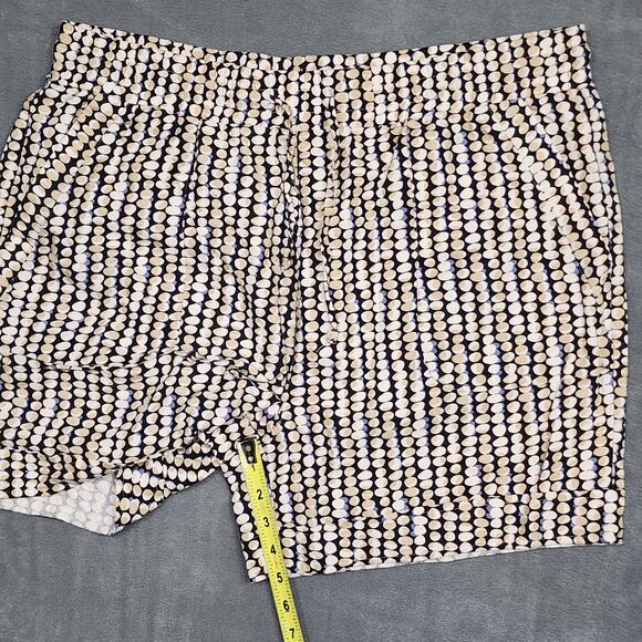 Royalty For Me Linen Blend Shorts XL Pebbled Print Blue Tan Black Pockets Boho - Picture 6 of 6